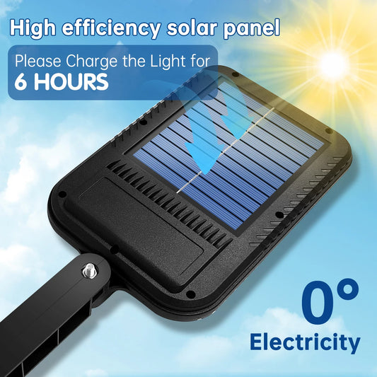 Solar Street Lights Outdoor Waterproof Solar Lamp with Remote Control 3 Working Modes IP65 Waterproof for Garden Wall Yard