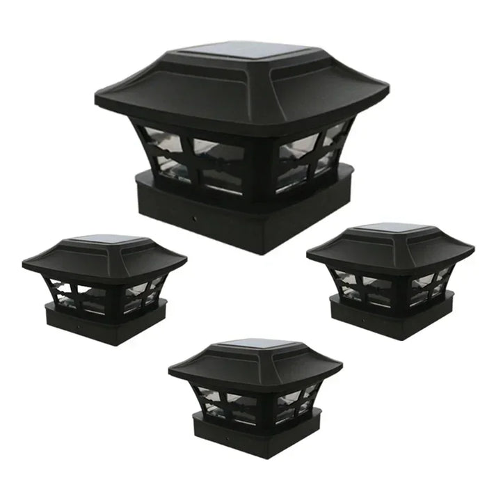Solar Outdoor Post Cap Lights - 10x10- Bright LED Light for Fence Deck Garden or Patio Posts, White & Warm Light, 3-Gear Modes