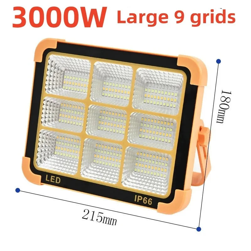 Solar Powered Led Streetlight Outdoor Portable Waterproof Flashlight Reflector Spotlight Projector Floodlight Construction Light