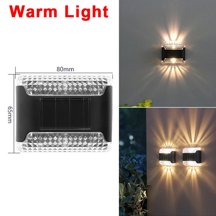 LED Solar Wall Lamp Waterproof Solar Light Up And Down Luminous Lighting For Outdoor Garden Fence Stairs Decoration Solar Lamp