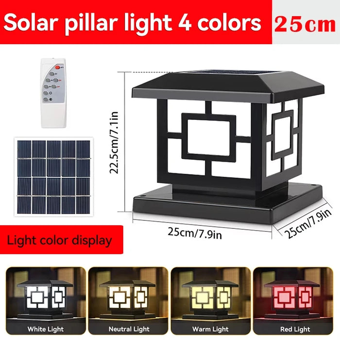 Solar Column Light Garden Solar Lamps Waterproof LED Solar Pillar Light Timed Remote Control LED Outdoor Lighting Courtyard Lamp