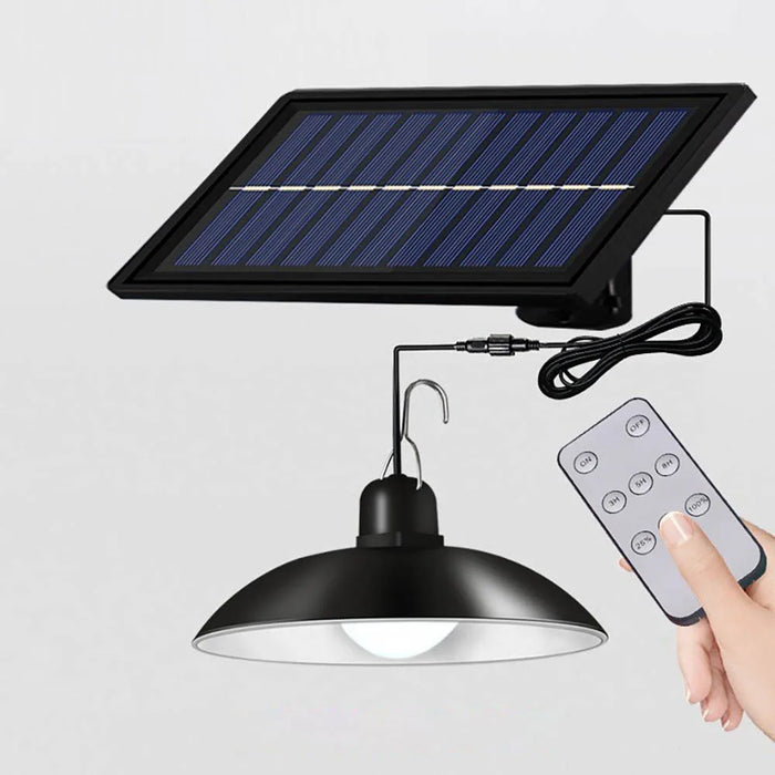 Solar Powered Pendant Light Single/Double Head Outdoor Waterproof LED Light With Remote Control Pendant Light Camping Garden