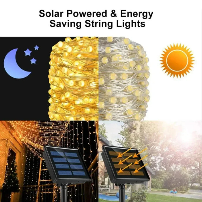 Christmas Decoration 300LED Solar String Lights Outdoor Waterproof Copper Wire Fairy Lights 8 Modes Suitable for Wedding Party