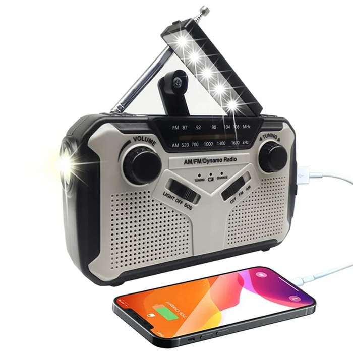 ELECT-Emergency Radio Solar Hand Crank Radio AM/FM Radio LED Flashlight SOS Alarm Power Bank Speaker