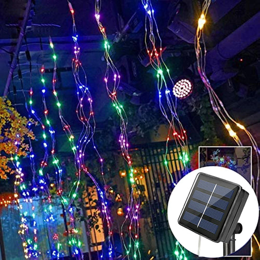 1set Solar String Light, 10 Strands 200 LEDs Hanging Vine Tree Lights Waterfall Vine Branch Lights Twinkle Starry Lights
