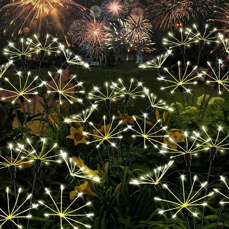 1PC Solar LED Floral Firework Garden Lights Outdoor Waterproof Lawn Lamp,Landscape Lighting For Yard,Terrace,Balcony，Path,Park