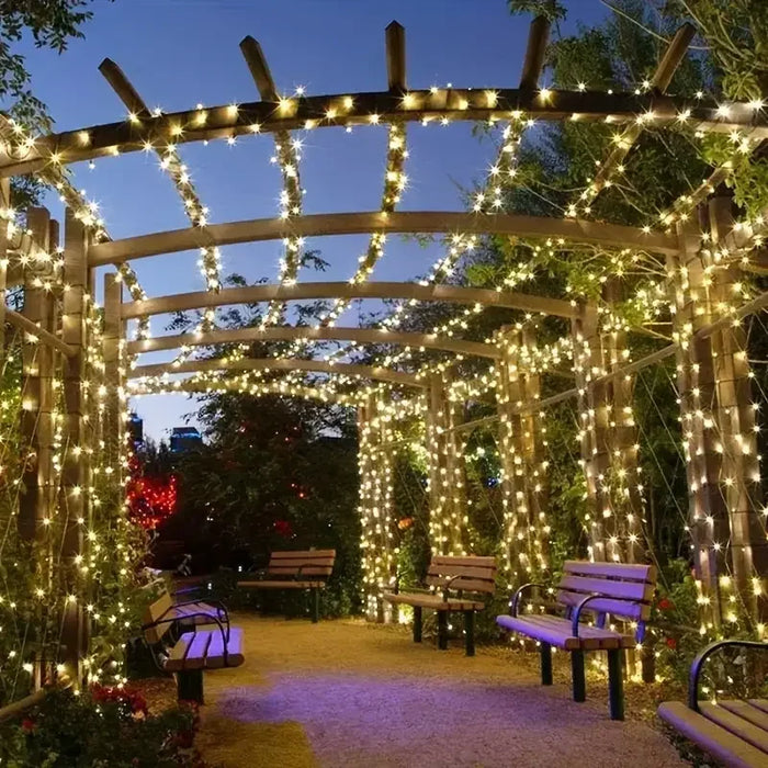 LED Solar Light String 8 Functions Outdoor Waterproof Lawn Starry Sky Christmas Garden Courtyard Decoration Atmosphere Lights