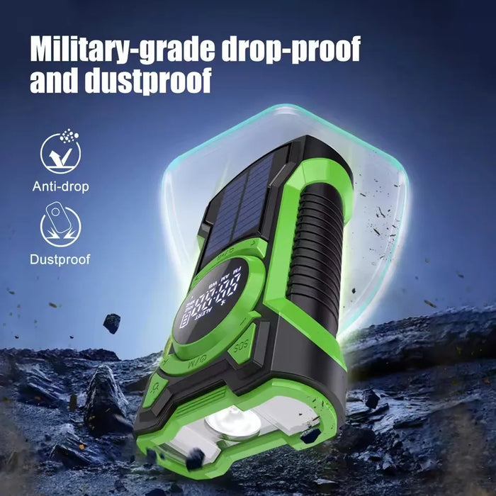 Emergency Radio Hand Crank Solar 5000mAh, IP65 Waterproof Dustproof Bluetooth 5.3 Portable AM/FM/NOAA Weather Alert Radio