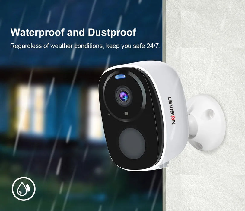 LS VISION Solar Security Cameras Wireless Outdoor 5MP UHD Battery Power WiFi Surveillance Color Night 2-Way Audio Motion Detect