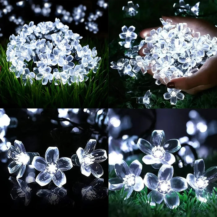 Solar Flower Lights Outdoor Solar String Lights for Garden, Patio, Fence & Christmas Decor ﻿