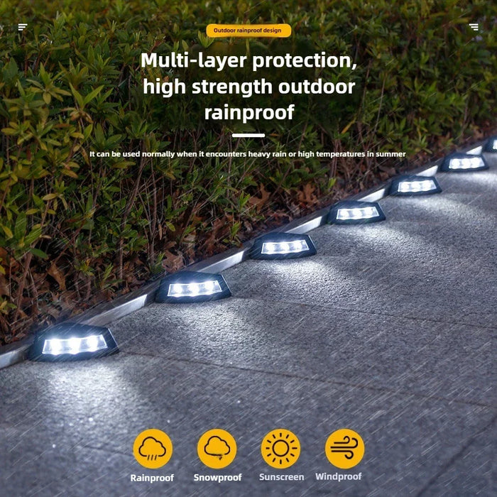 Outdoor Solar Step Lamp LED Decorative Lighting for Home Garden Staircase Patio Walkway Steps - Energy Efficient Garden Lights