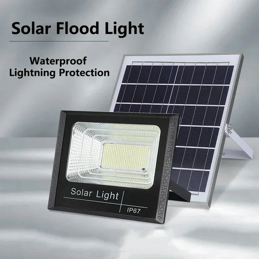 Solar Flood Lights Remote Control 50-400W Solar Powered Spotlight Outdoor Waterproof IP67 Villa Street Lighting Adjustable Angle