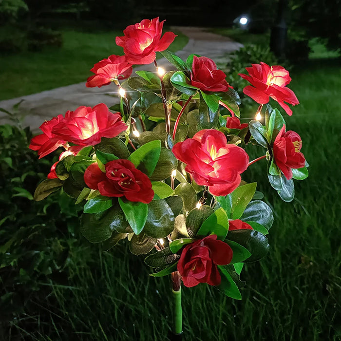 Solar Light LED Azalea Solar Flowers Lamp Outdoor Decorative for Garden Yard Lawn Path Lighting Holiday Wedding Decor