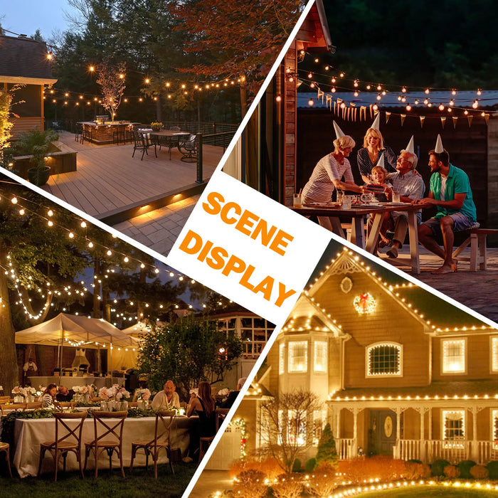 Led G40 Solar Globe Led String Lights Outdoor Waterproof Shatterproof Solar Hanging Lights for Backyard Bistro Decoration Light
