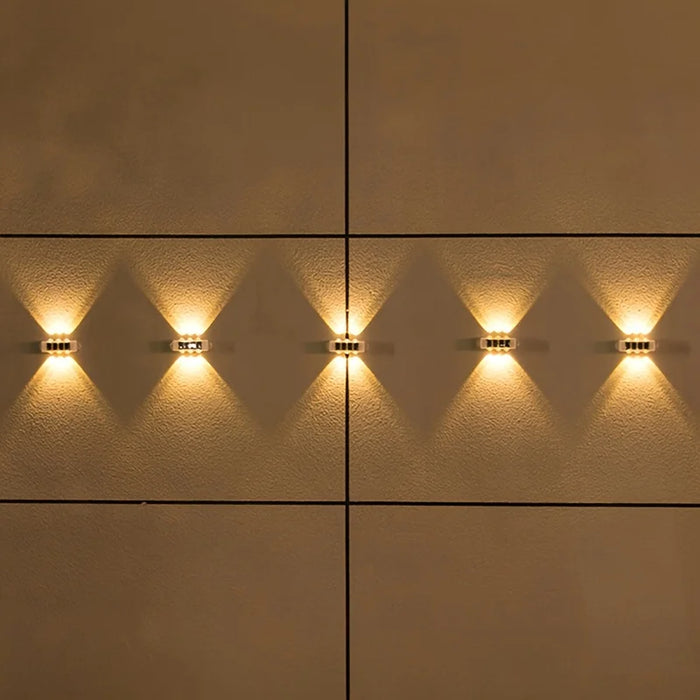 Solar Powered Wall Lights Outside Up and Down Fence Mount Outdoor Decorative Waterproof Lamp for Porch Deck Patio Yard Garden