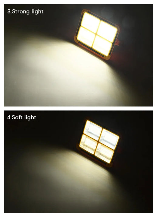 NEW 200-800W Outdoor Solar LED Floodlight Emergency Lighting Rechargeable Outdoor Camping Portable Waterproof Fishing Spotlight