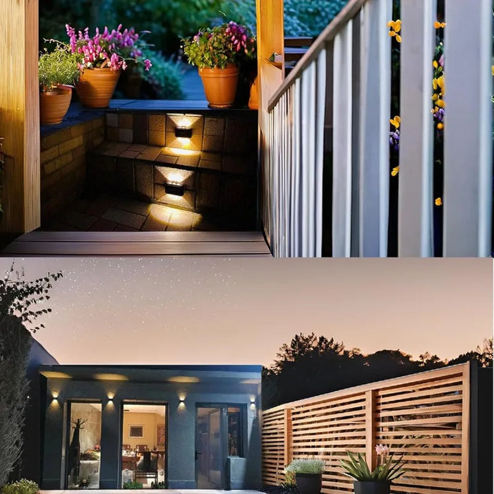 Solar Fence Up and Down Lighting Small Solar Step Lights Waterproof Deck Lighting Outdoor Terrace Shed Pool