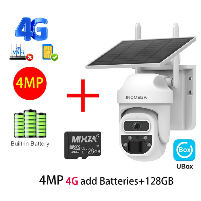 Solar Camera Security Cameras Wireless WIFI / 4G Solar Outdoor Camera 8MP 4K 12X Zoom SIM Human Detection Security Kamera