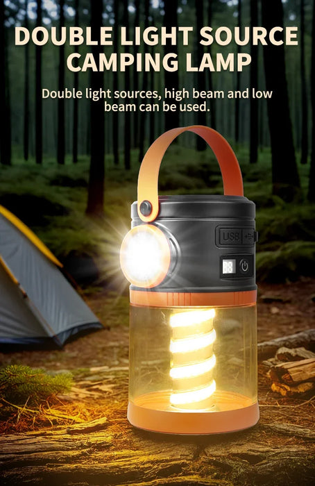 Solar Tent Lanterns For Camping Solar & USB Rechargeable Camping Atmosphere Lamp Outdoor Tent Light