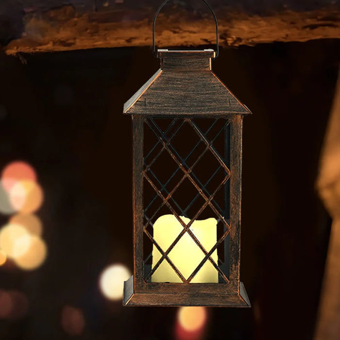 Solar LED Hanging Light Outdoor Garden Lantern Shape Ornament Backyard Porch Terrace Lawn Decoration Art Sculpture