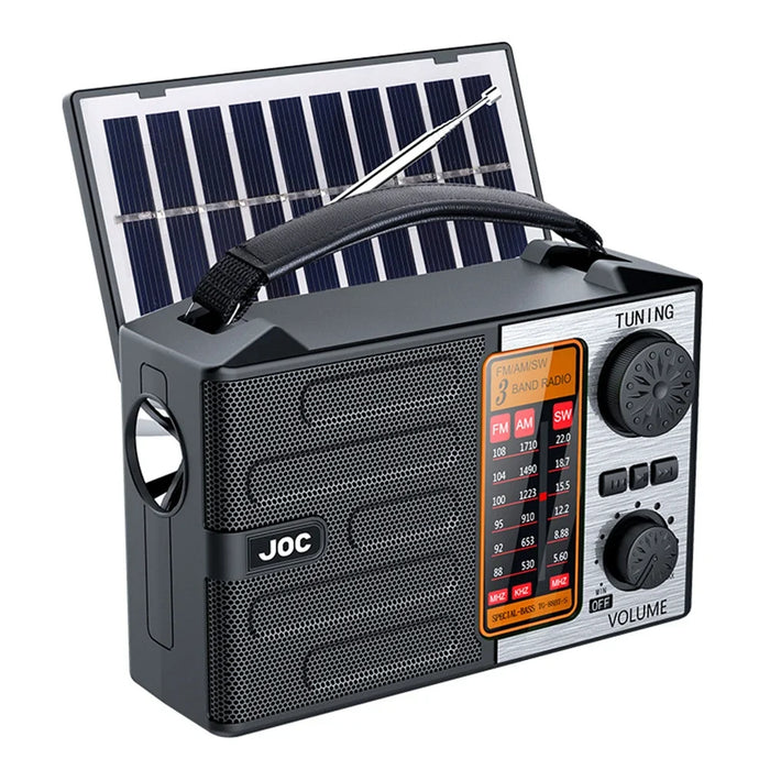 Solar Radio with Flashlight & BT Speaker Full Band Radio Emergency Radio for Outdoor Camping and Emergency