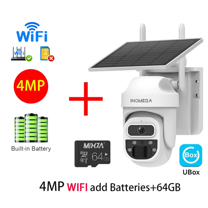 Solar Camera Security Cameras Wireless WIFI / 4G Solar Outdoor Camera 8MP 4K 12X Zoom SIM Human Detection Security Kamera
