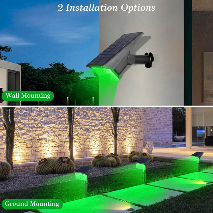4pcs Solar Spotlight Outdoor Garden Wall Lamp for Tree Street Decor IP65 Waterproof LED Green Landscape Countyard Solar Light