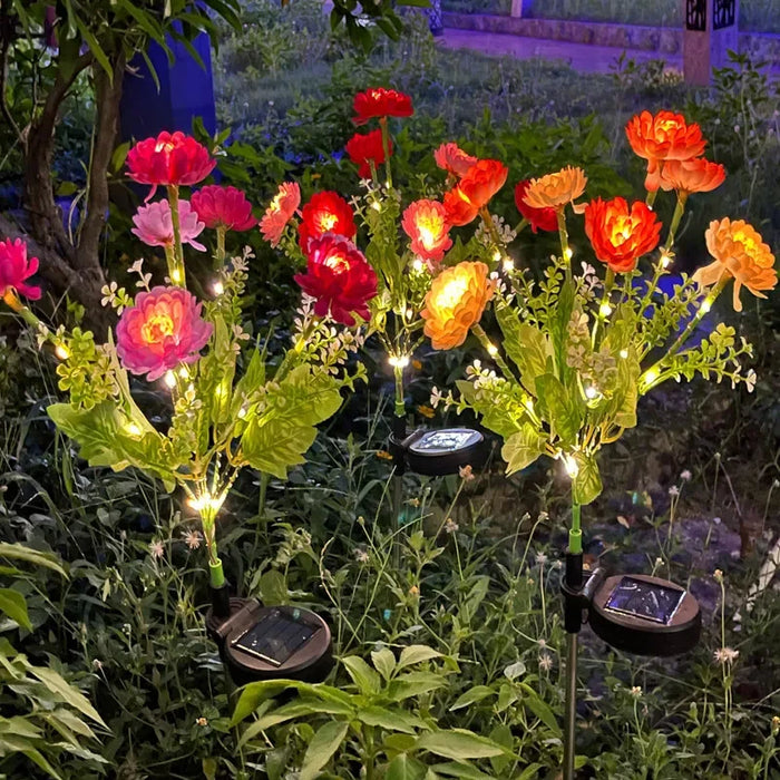 Solar Carnations Flower Lights Snow Lotus Outdoor Decoration Courtyard Garden Villa Atmosphere Lawn Ground Lights