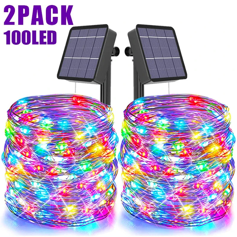 Solar LED String Lights Outdoor Waterproof Festoon Garden Decor Christmas Fairy Garland String Lights