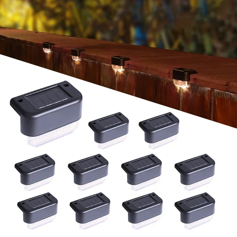 Solar Lamps LED Outdoor Garden Balcony Staircase Fence Railing Lights Courtyard Waterproof Solar Outdoor Decorative Wall Lights