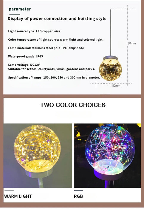 Solar Luminous Ball Reed Lamp Outdoor Scenic Spot Square Park Street Lighting Decoration Landscape Lawn Floor Lamp