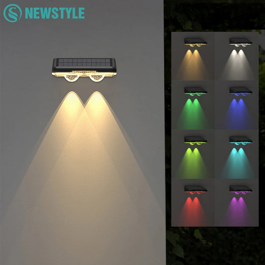 LED Solar Fence Lights Outdoor Garden Solar Powered Wall Lights Waterproof Bright Landscape Lamp Deck Patio Yard Deck Decor