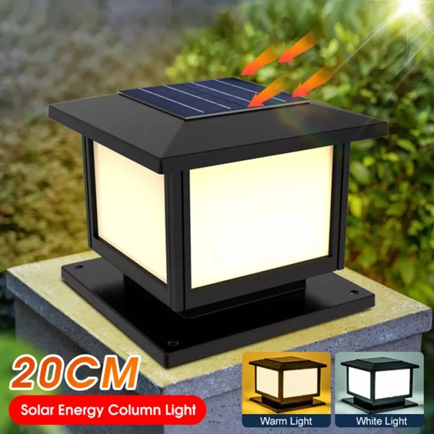 Nordic Solar LED Post Lights Solar Powered Fence Street Light IP65 Waterproof Landscape Pillar Lamp Garden Christmas Decoration