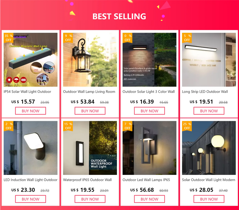 Solar Wall Lamps Outdoor Waterproof Lighting External European Style Villa Patio Light Home Gate Balcony Porch Rustproof Lights