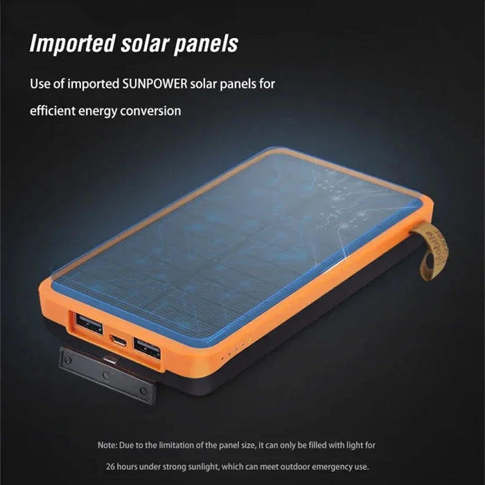 100000mAh Solar Power bank Portable Folding Solar Panels USB Fast charging Outdoor Camping Waterproof Sun Power For iPhone ﻿