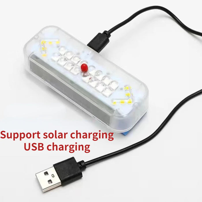 Solar LED Car Anti-rear-end Collision Light Anti-collision Warning Wiring Free Light Vibration Sensor Flashing Breathing Light