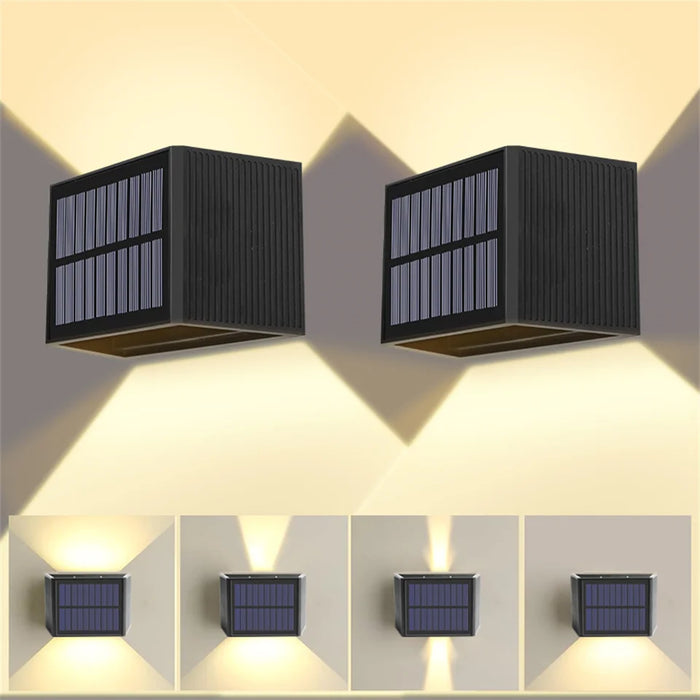 Solar Wall Lamp Outdoor Waterproof Solar Powered Light UP and Down Illuminate Home Garden Yard Decoration Outside Sunlights