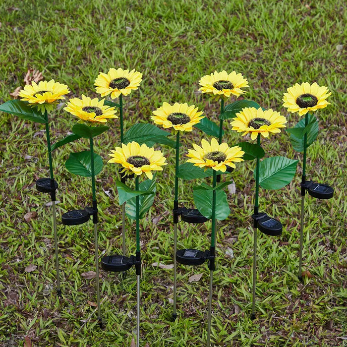 LED Solar Sunflowers Flower Light Home Decorative Flower Lights  Waterproof Landscape Light Garden Decoration Lawn Lamp