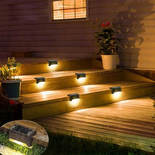 Solar LED Lights Outdoor Garden Light Deck Lamp Solar Stairs Light Waterproof Solar Step Lamp for Outdoor Patio Garden Decor