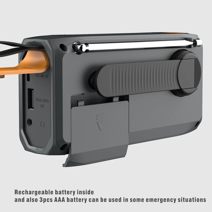 Solar Hand Crank Emergency Radio 2000mAh Rechargeable DAB/FM/Bluetooth-Compatible Radio 4 Ways Powered Reading Lamp for Survival