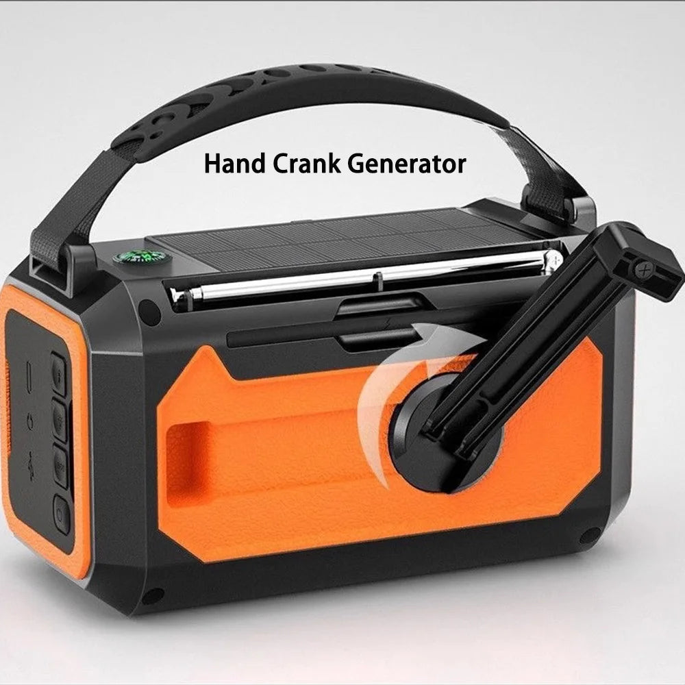 AM/FM/NOAA Solar Hand Crank Radio 12000mAh Emergency Radio Reading Lamp Flashlight SOS Alarm Power Bank Speaker רדיו ופנס חירום