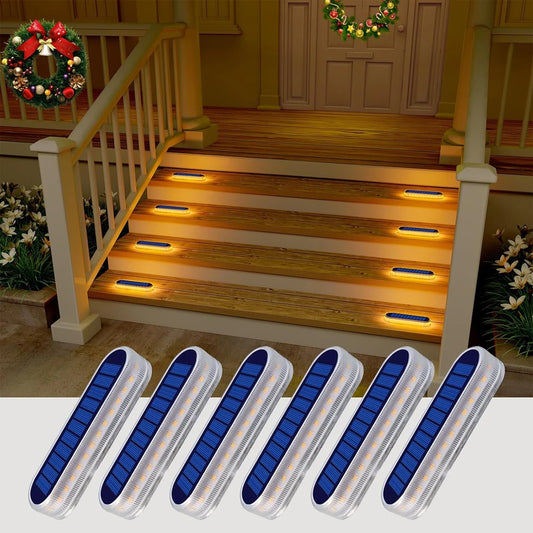 Solar Deck Lights IP68 Waterproof Outdoor Auto On/Off Lighting for Steps Docks Driveways Patios Fences - Solar Powered Lighting