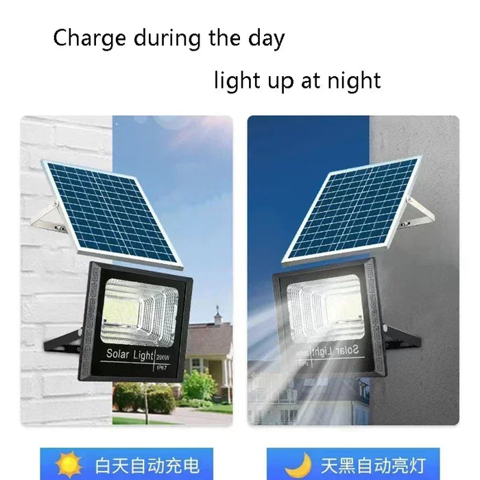 Solar Flood Lights with Remote Control, IP67 Waterproof Adjustable Spotlight for Villa & Street Lighting