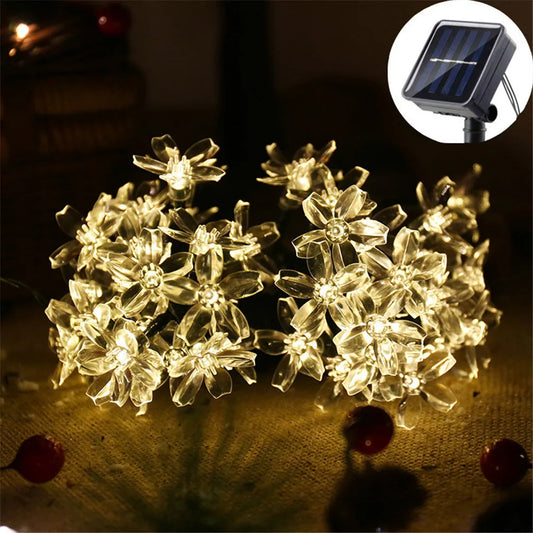 5/7/12M Solar LED Light Outdoor Garden Decoration Cherry Lights Waterproof Solar Powered Patio Light for Garden Party Christmas