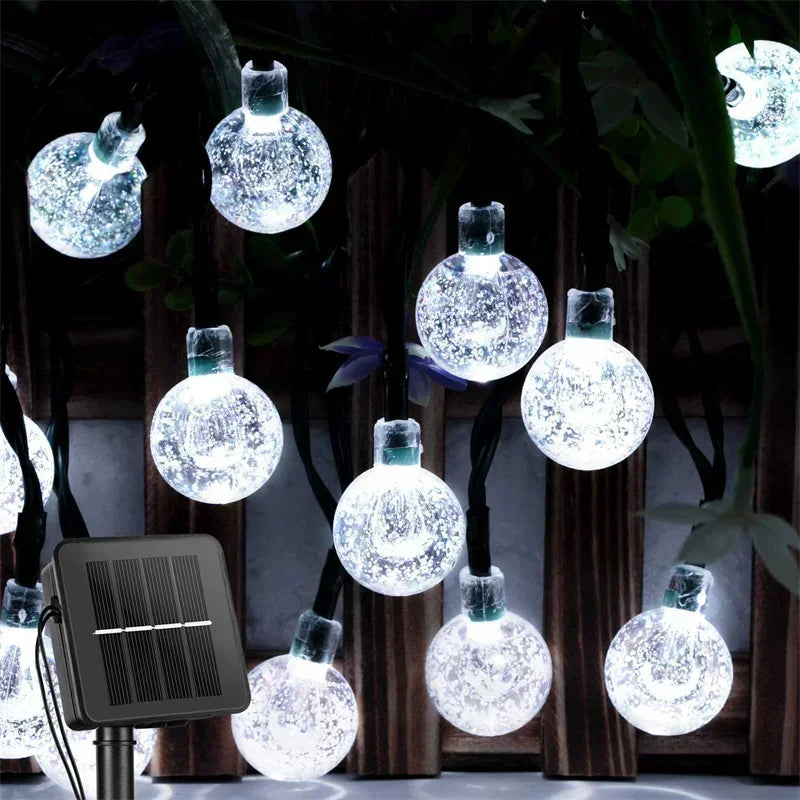 Solar String Lights Outdoor Solar Powered Light Led Crystal Globe Light With 8 Modes Waterproof for Garden Christmas Party Decor