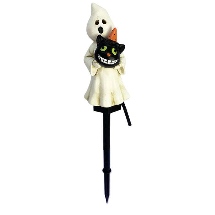 Halloween Solar Ghosts Pathway LED Light Anto On & Off Ghosts Lamp White Ghost Figurine Decoration for Haunted House Decor 2024