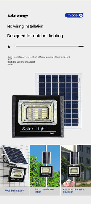 Solar Flood Lights Remote Control 50-400W Solar Powered Spotlight Outdoor Waterproof IP67 Villa Street Lighting Adjustable Angle