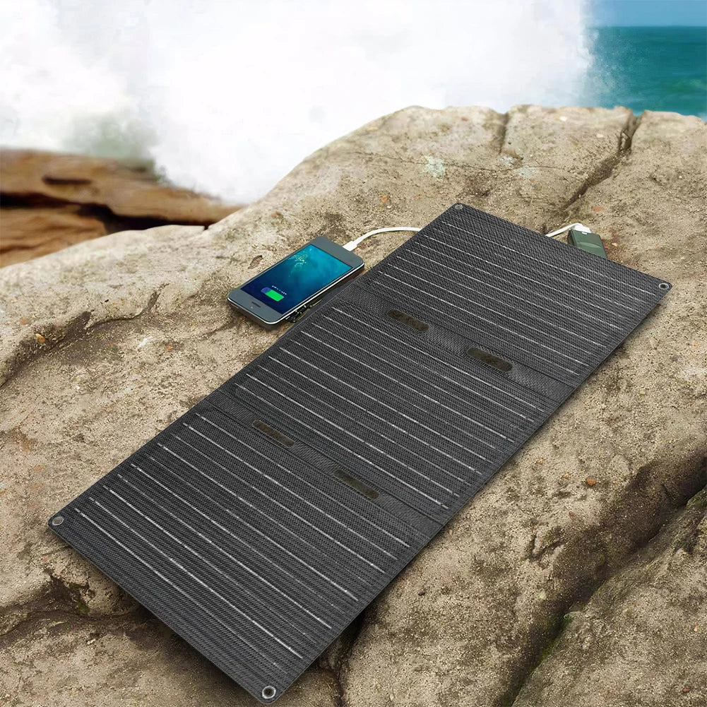 45W Foldable Solar Panel Portable Solar Panel Waterproof Outdoor Portable Folding Solar Panel Charger for Outdoor Camping Hiking