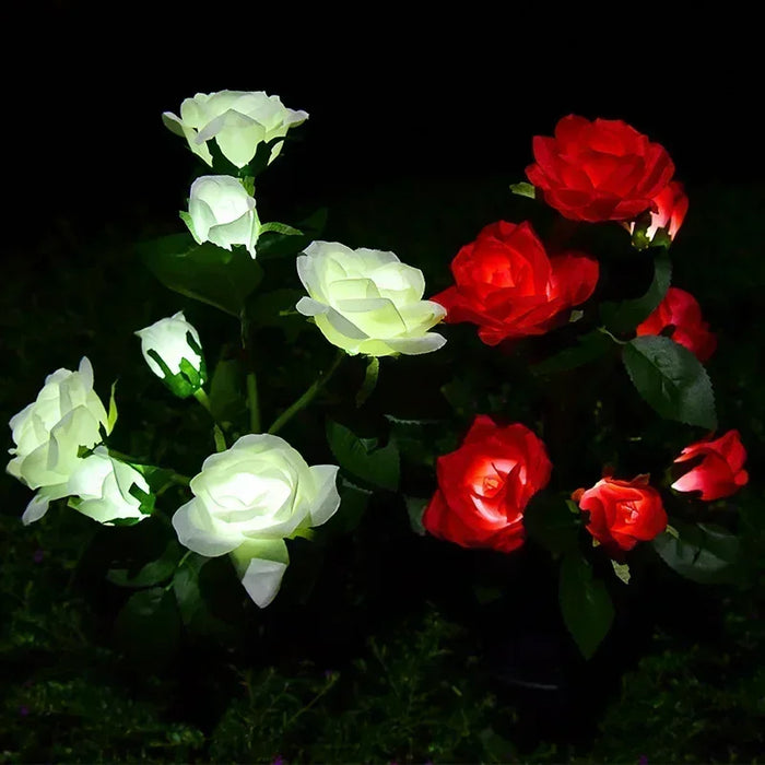 LED Outside Light for Patio Yard Decor Solar Powered Lights Outdoor Solar Garden Lights Solar Flowers Rose Light Waterproof