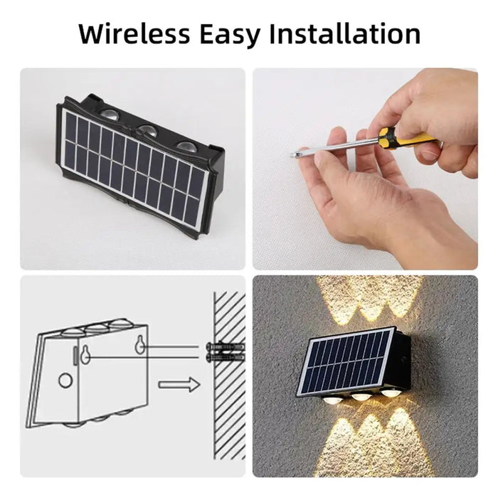 Solar LED Light, Outdoor Waterproof Wall Lamp, Streetlights Exterior Garden Decoration Yard Porch Walkway Solar Wall Light Home
